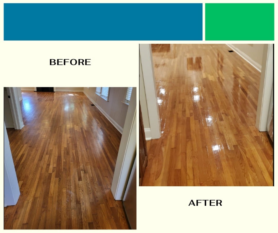 Wood-cleaner-dallas-before-and-after-cleaning-and-applying-urethane-coating-for-beautiful-shine